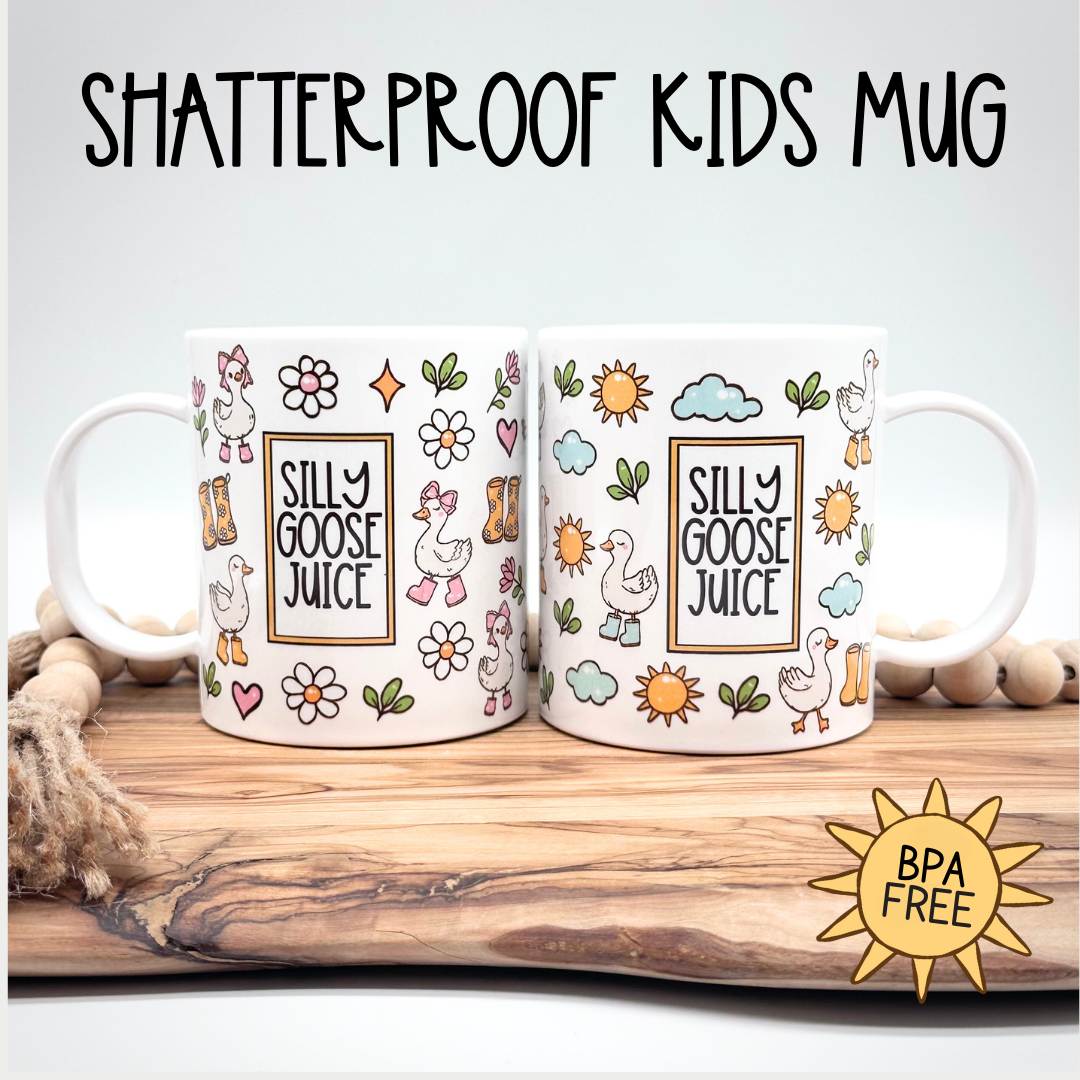 Personalized Kids Mug – Silly Goose Juice BPA-Free Cup with Cute Geese
