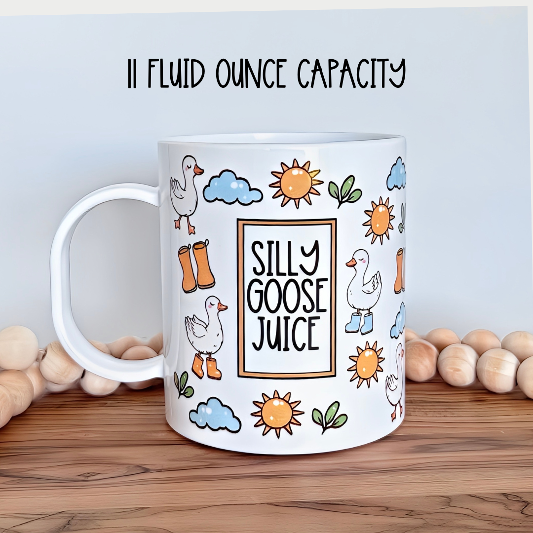 Personalized Kids Mug – Silly Goose Juice BPA-Free Cup with Cute Geese