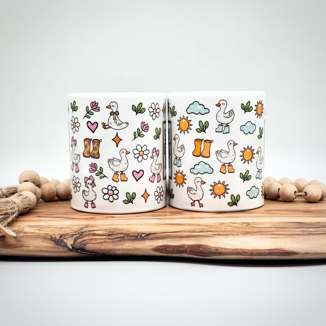 Personalized Kids Mug – Silly Goose Juice BPA-Free Cup with Cute Geese