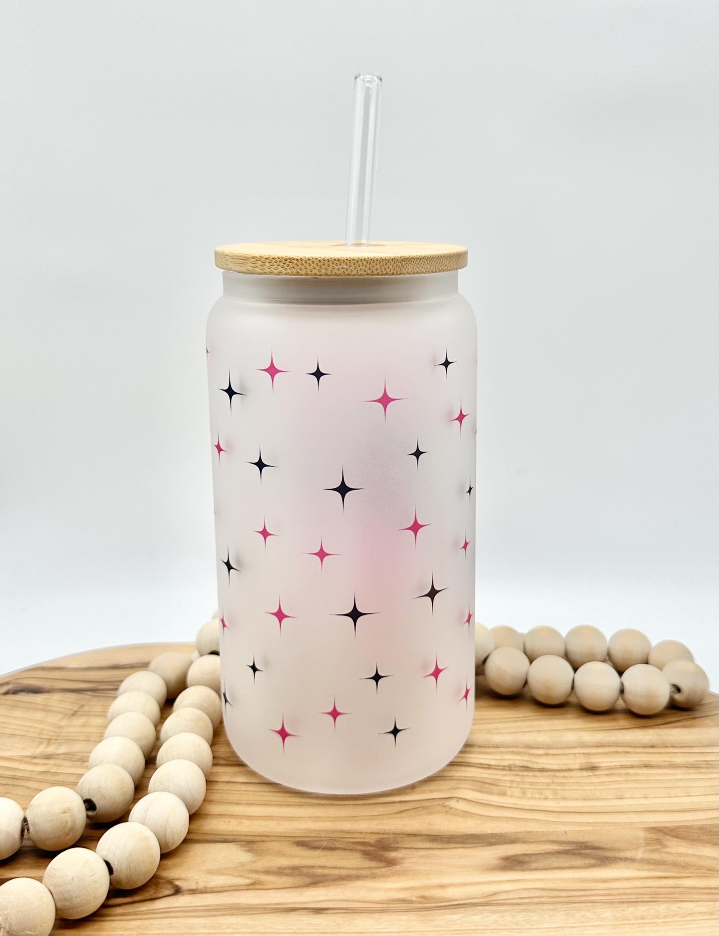 Funny Raccoon Cup, Cute Iced Coffee Cup, 16oz Frosted Glass with Lid and Straw, Pink Ombré Tumbler, Gift for Friend, Eco Friendly Drinkware