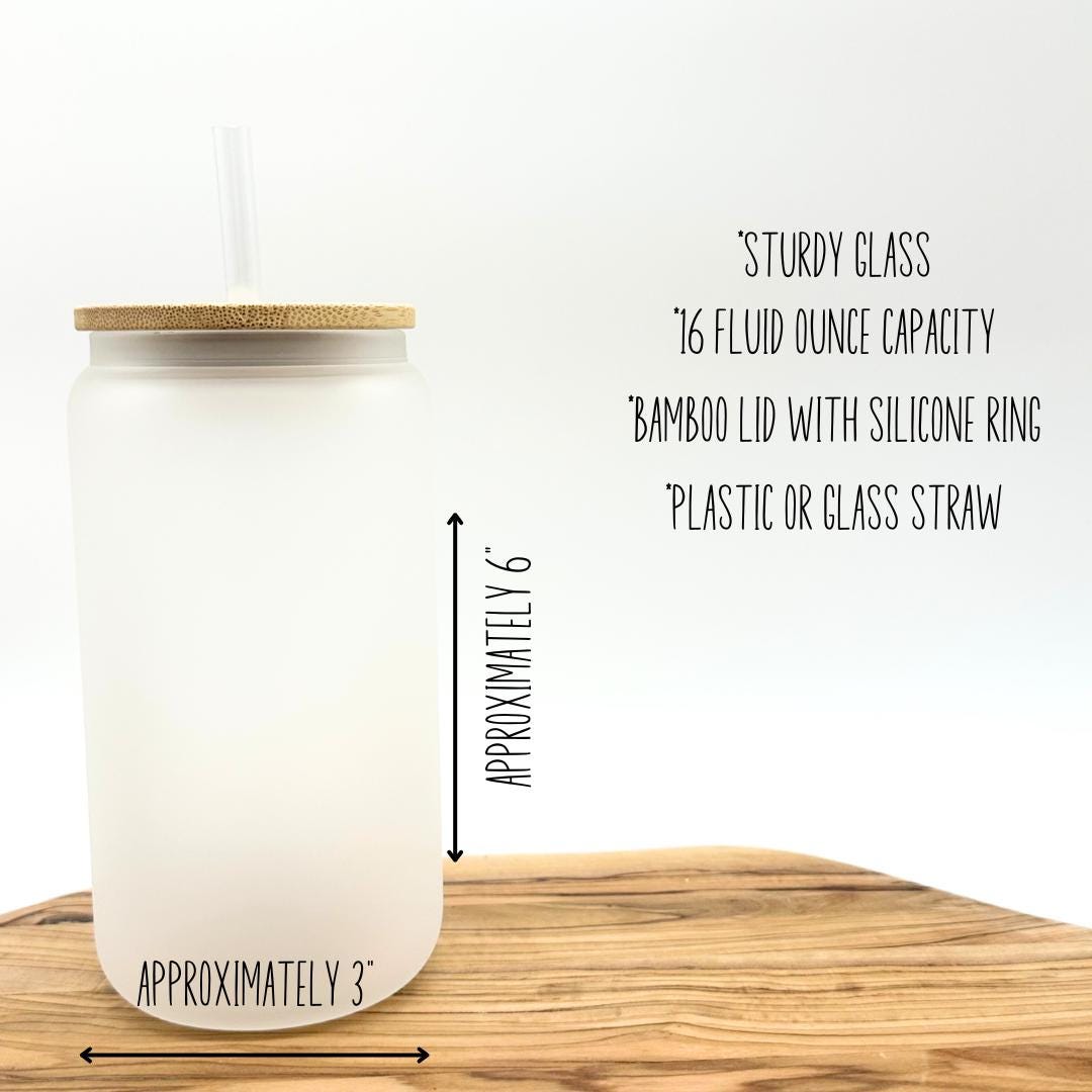 Discounted Cowboy Ghost Iced Coffee Cup - 16oz Glass Tumbler with Lid and Straw
