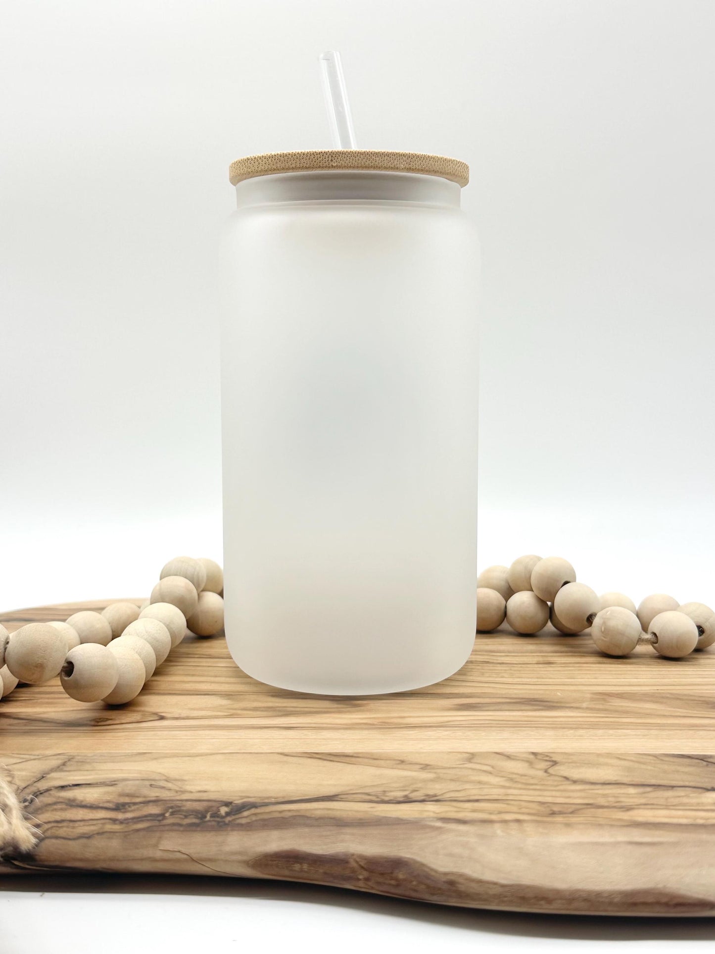 16oz Dog Lover Frosted Glass Tumbler - Iced Coffee Cup with Lid and Straw