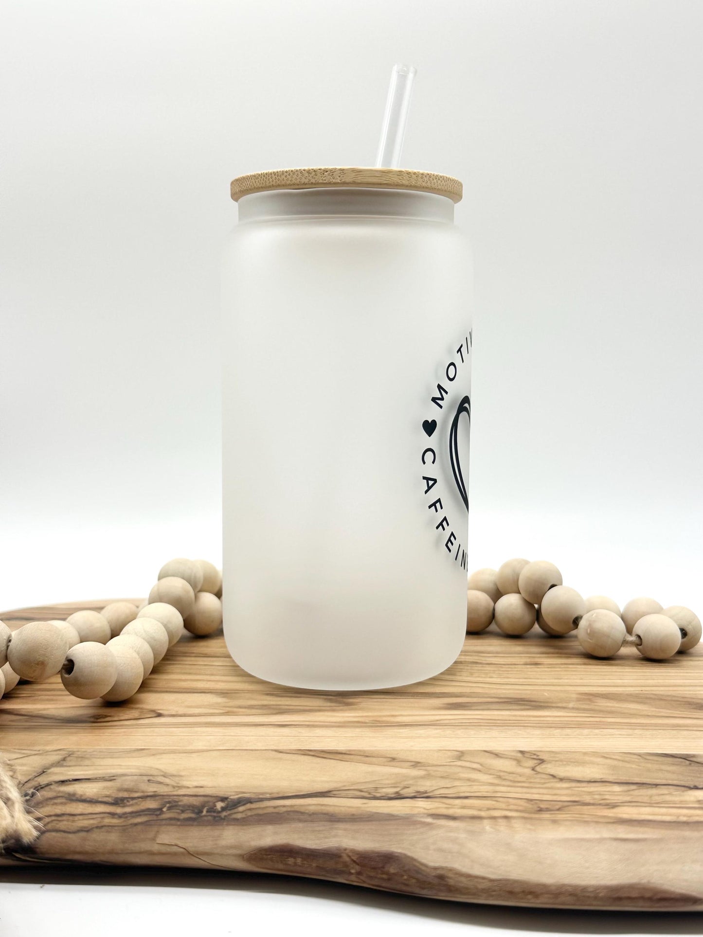 16oz Dog Lover Frosted Glass Tumbler - Iced Coffee Cup with Lid and Straw