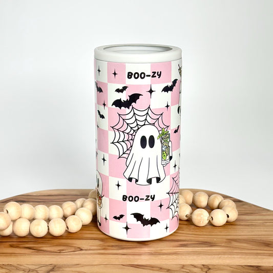 Halloween Slim Can Cooler - Ghosts Insulated Stainless Steel Tumbler