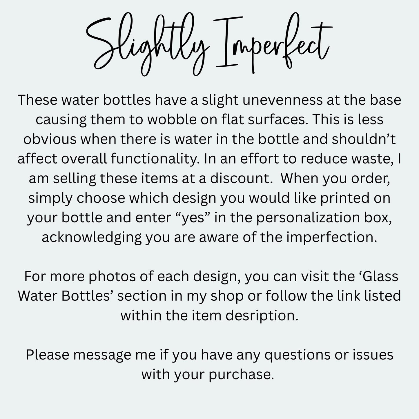 Slightly Imperfect Glass Water Bottle - 25oz Frosted Glass Tumbler