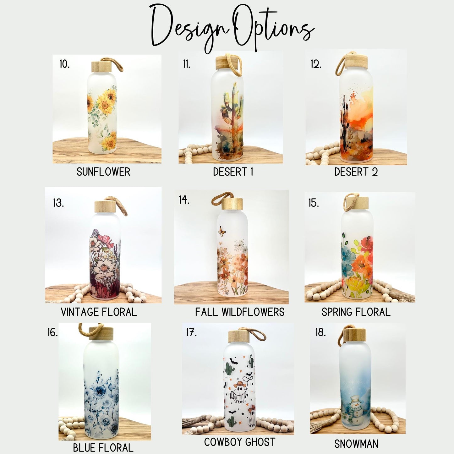 Slightly Imperfect Glass Water Bottle - 25oz Frosted Glass Tumbler