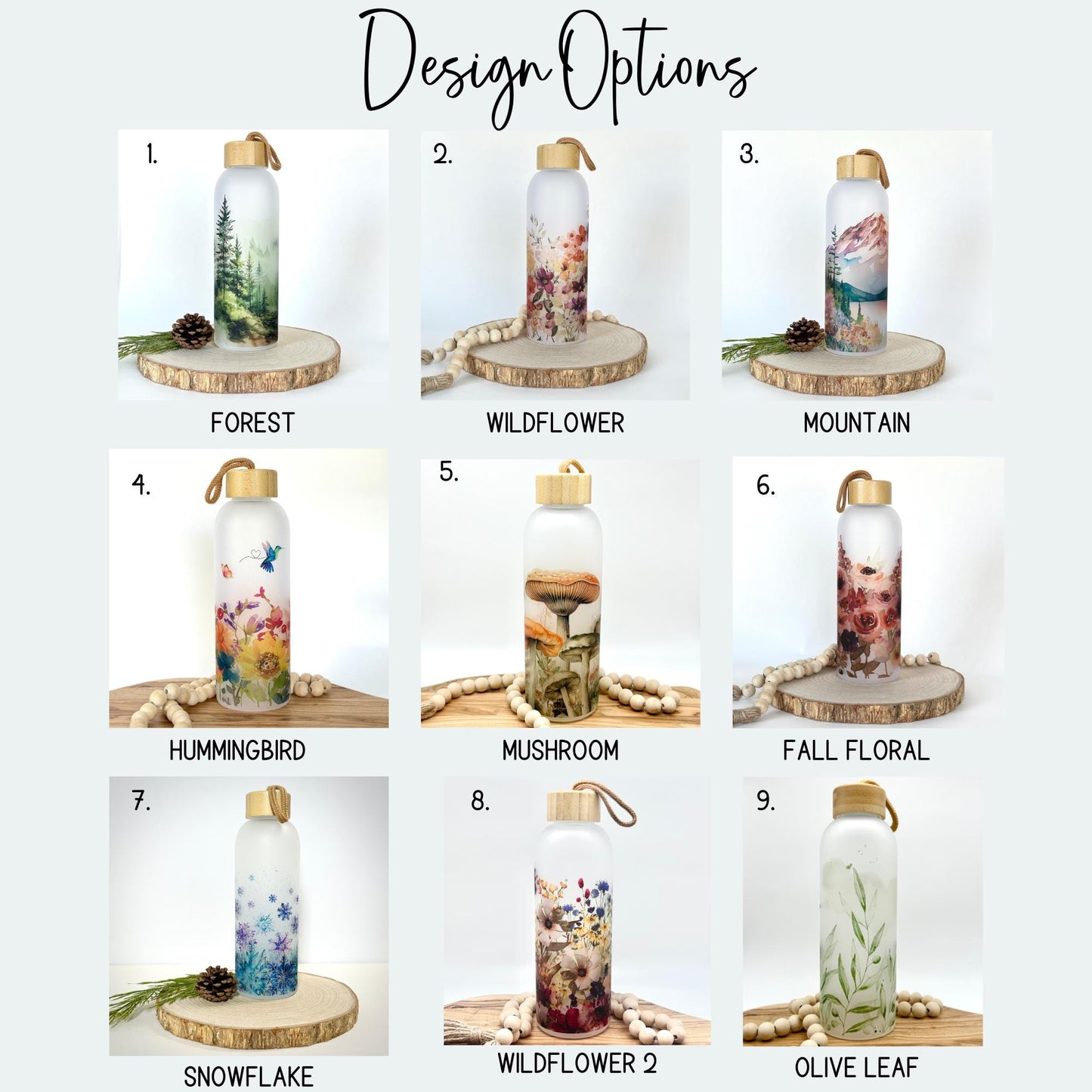 Slightly Imperfect Glass Water Bottle - 25oz Frosted Glass Tumbler