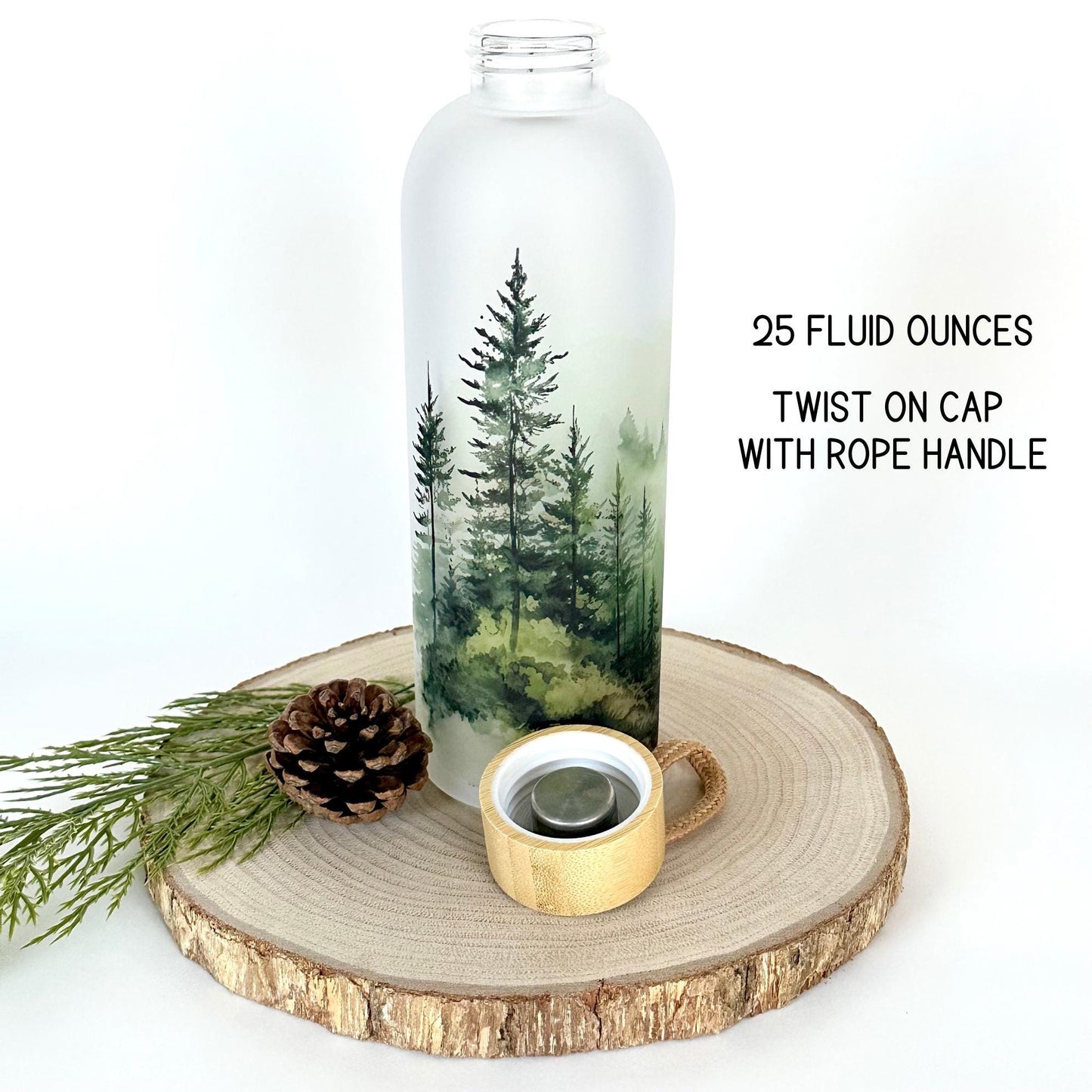 Slightly Imperfect Glass Water Bottle - 25oz Frosted Glass Tumbler