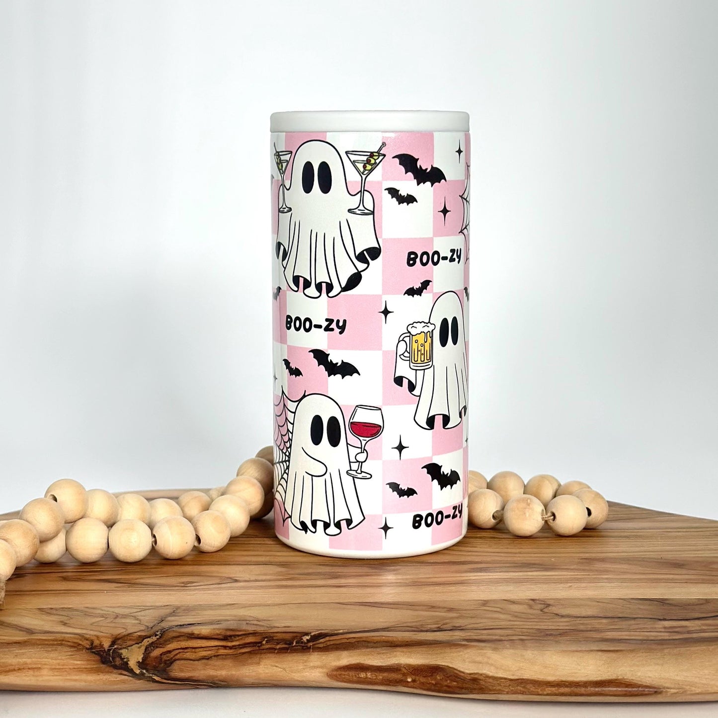 Halloween Slim Can Cooler - Ghosts Insulated Stainless Steel Tumbler