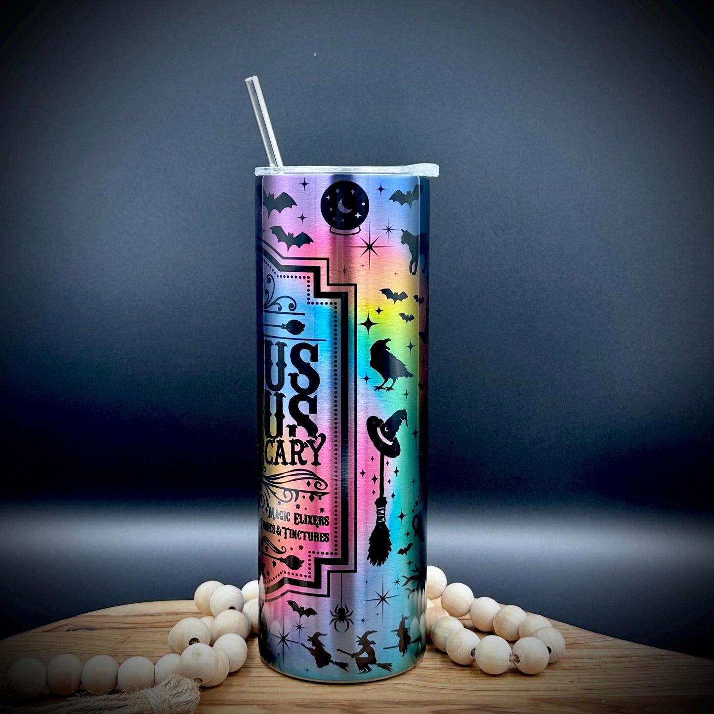 Halloween Witch Tumbler - 20oz Insulated Stainless Steel Cup with Lid and Straw