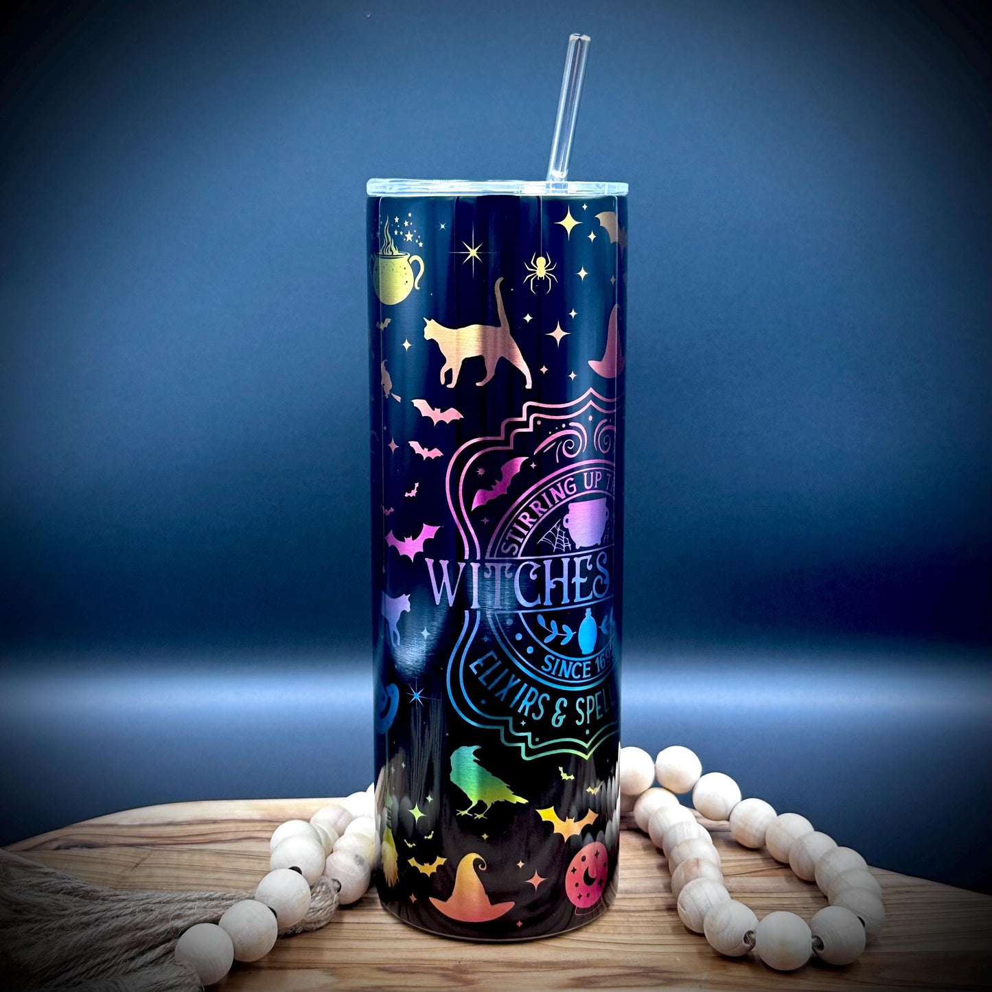 Halloween Witch Tumbler - 20oz Insulated Stainless Steel Cup with Lid and Straw