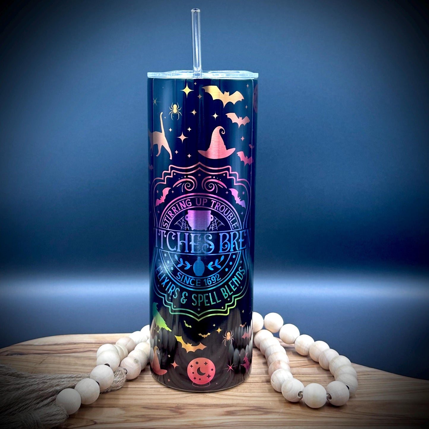 Halloween Witch Tumbler - 20oz Insulated Stainless Steel Cup with Lid and Straw