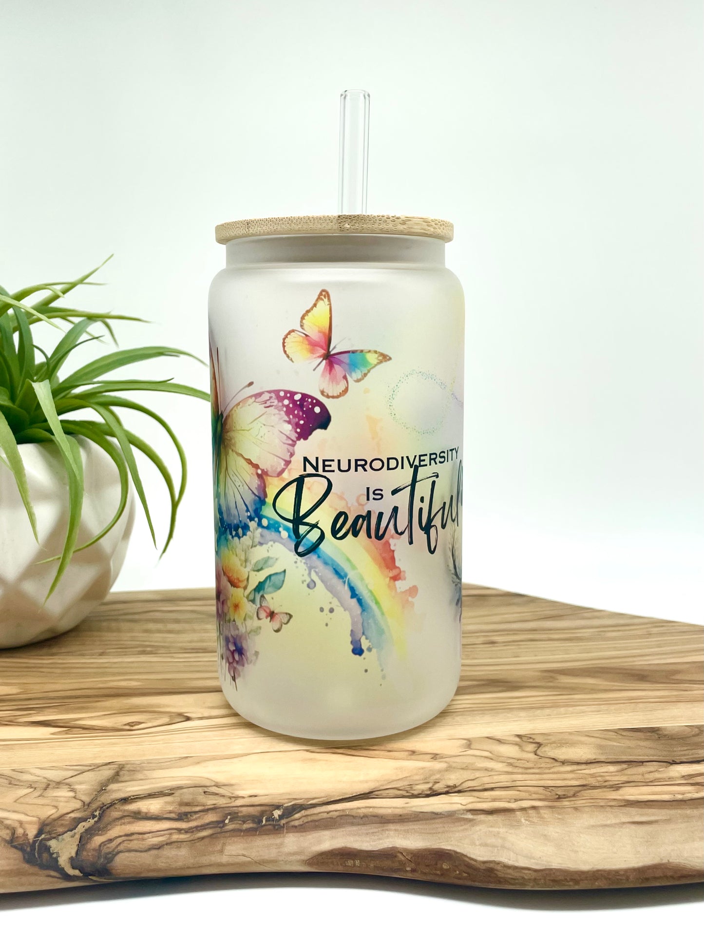 Neurodiversity Frosted Glass Can