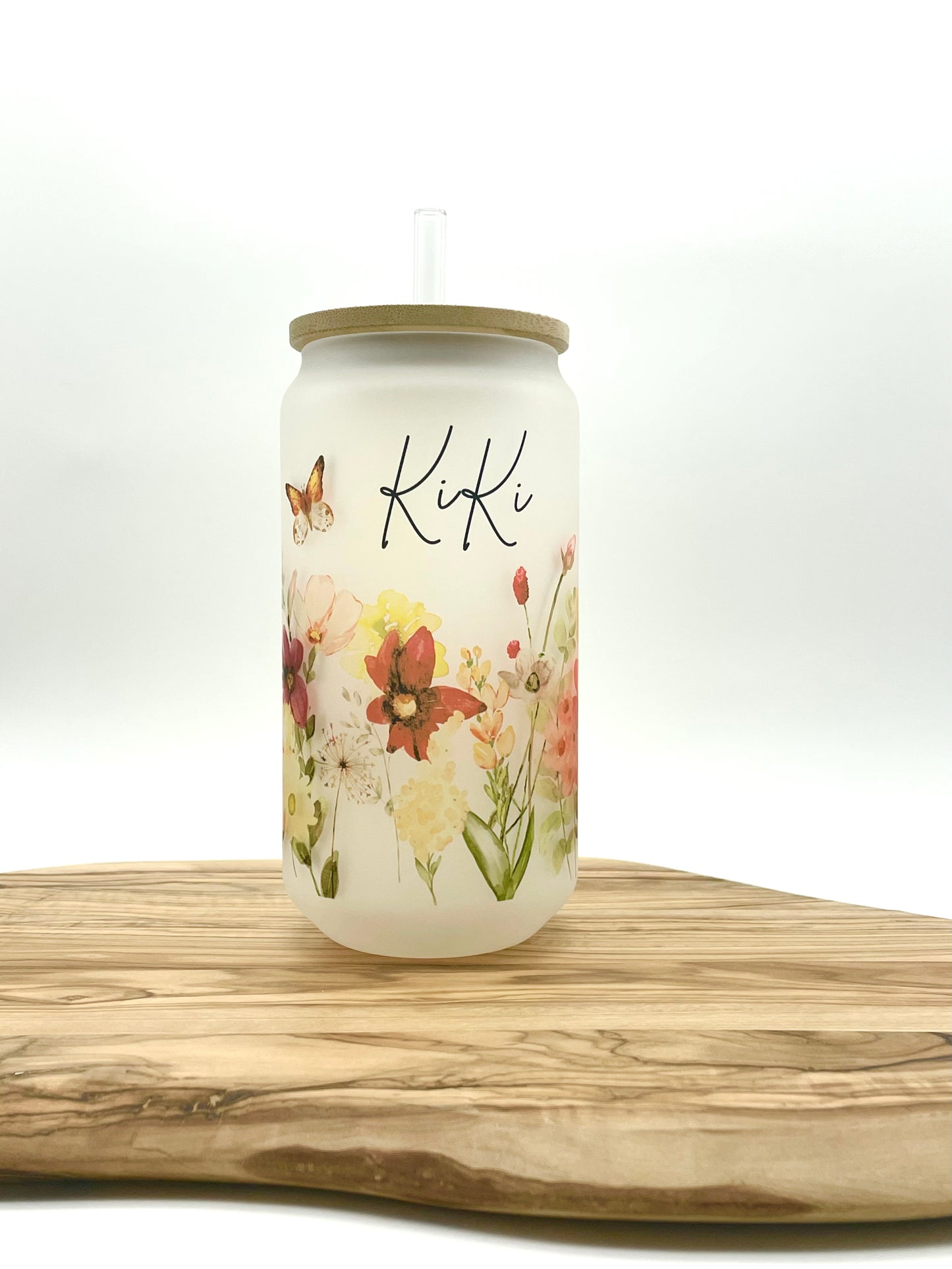 Personalized Frosted Glass Can