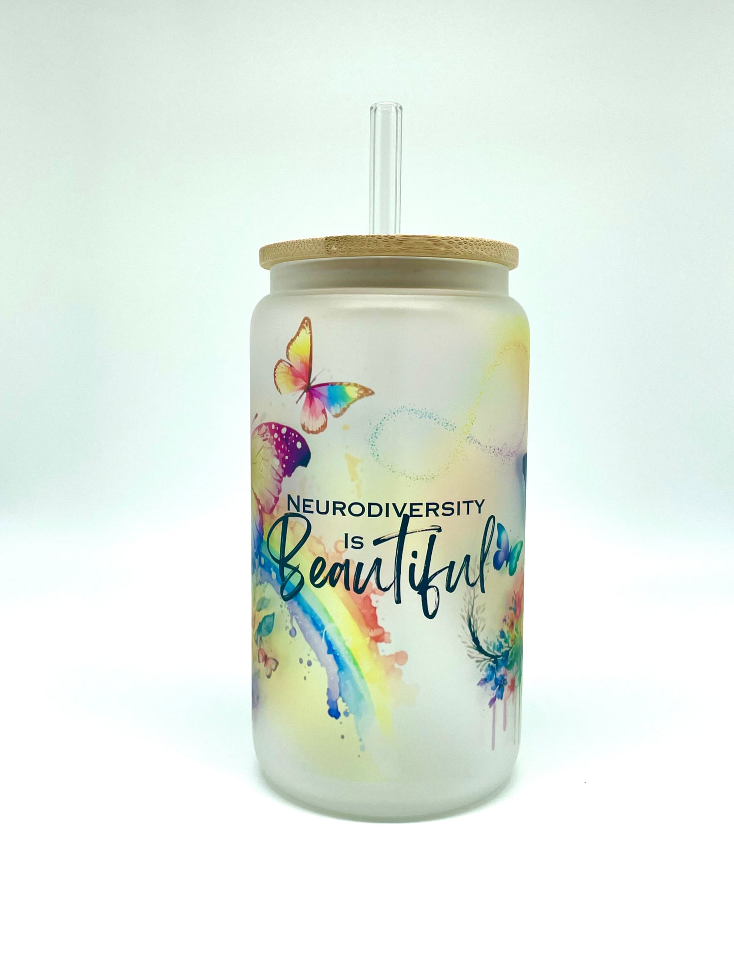 Neurodiversity Frosted Glass Can