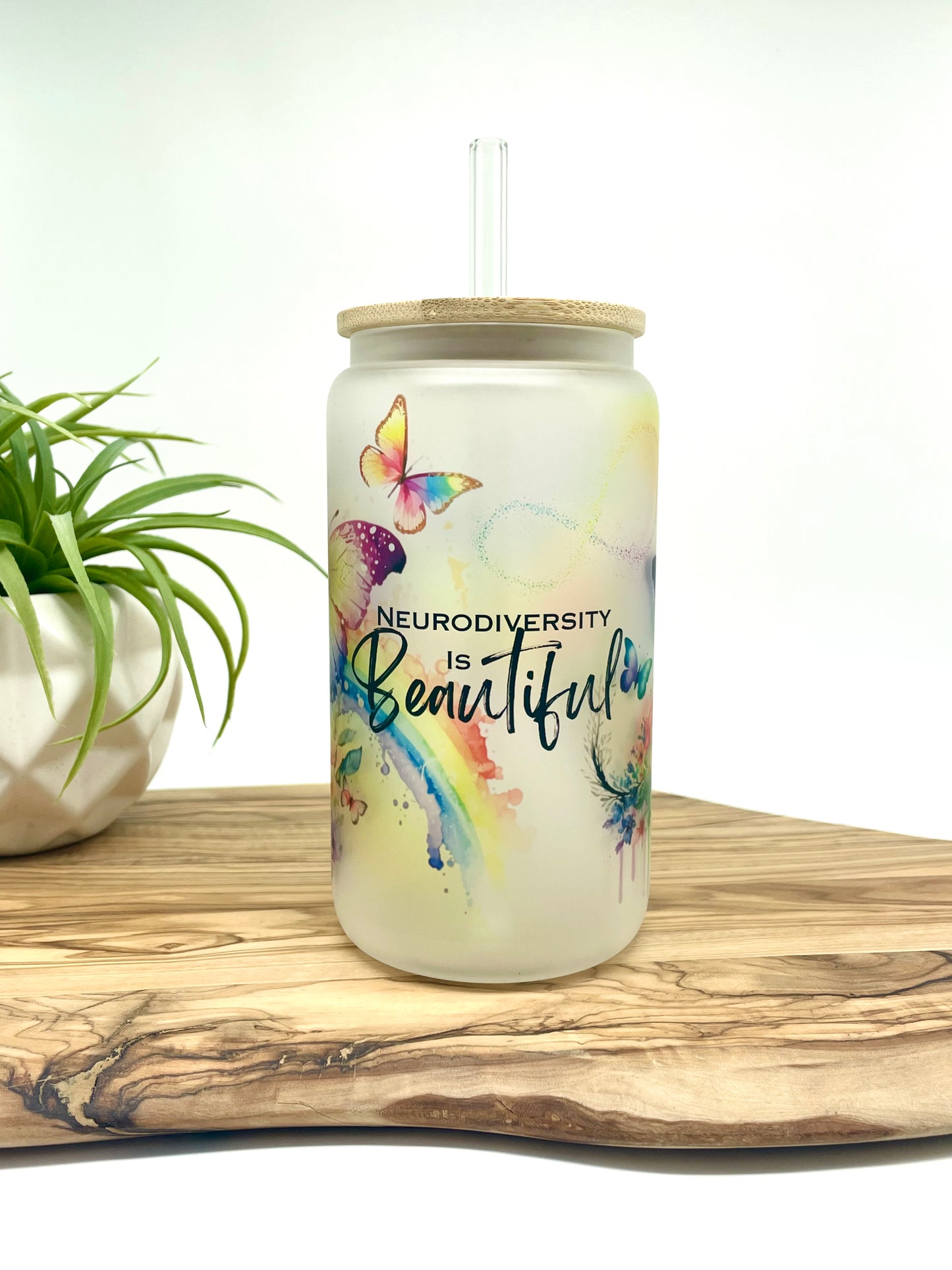 Neurodiversity Frosted Glass Can