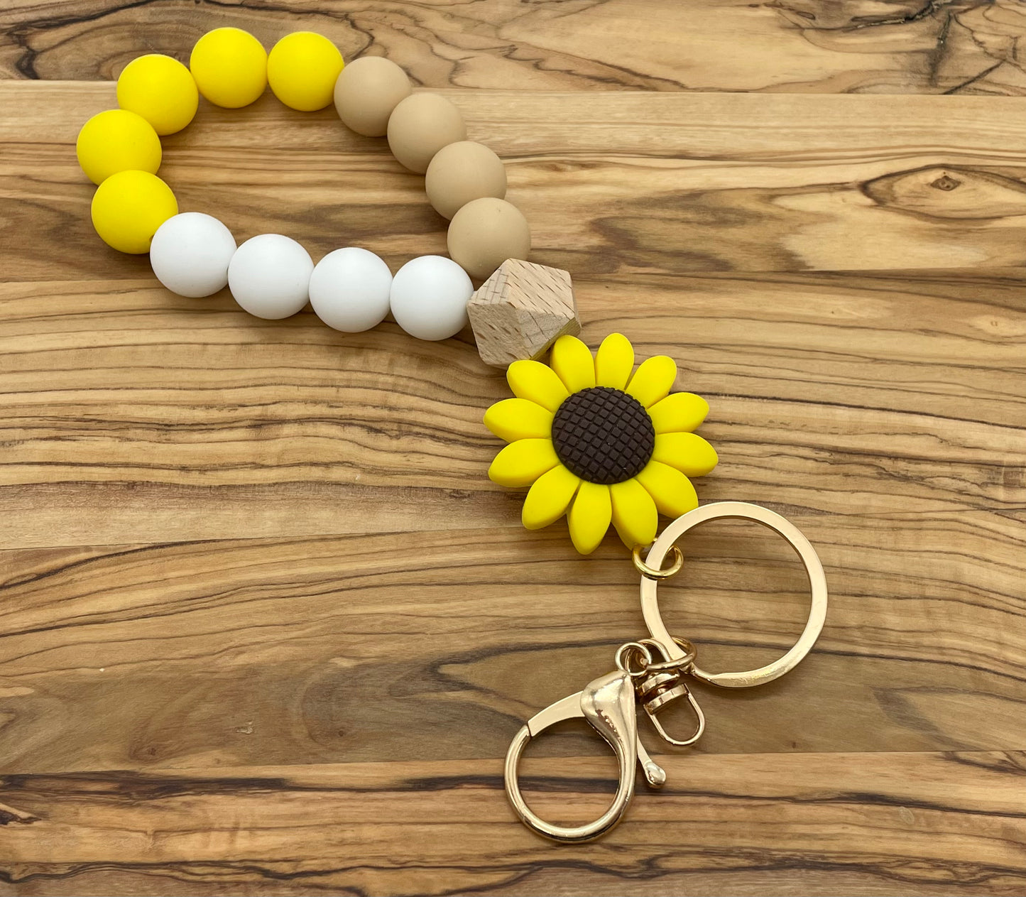 Sunflower and Daisy Wristlet Keychains